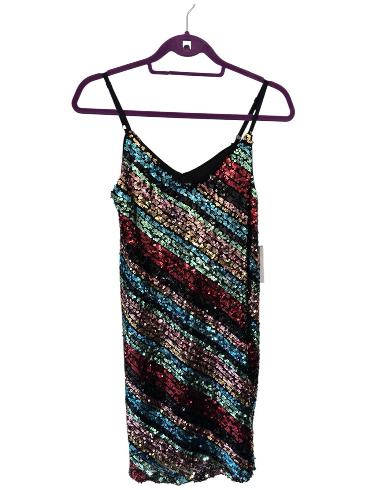 Sequin Mini Dress Medium A Line Party Cocktail Sparkle New Years Eve Clubwear