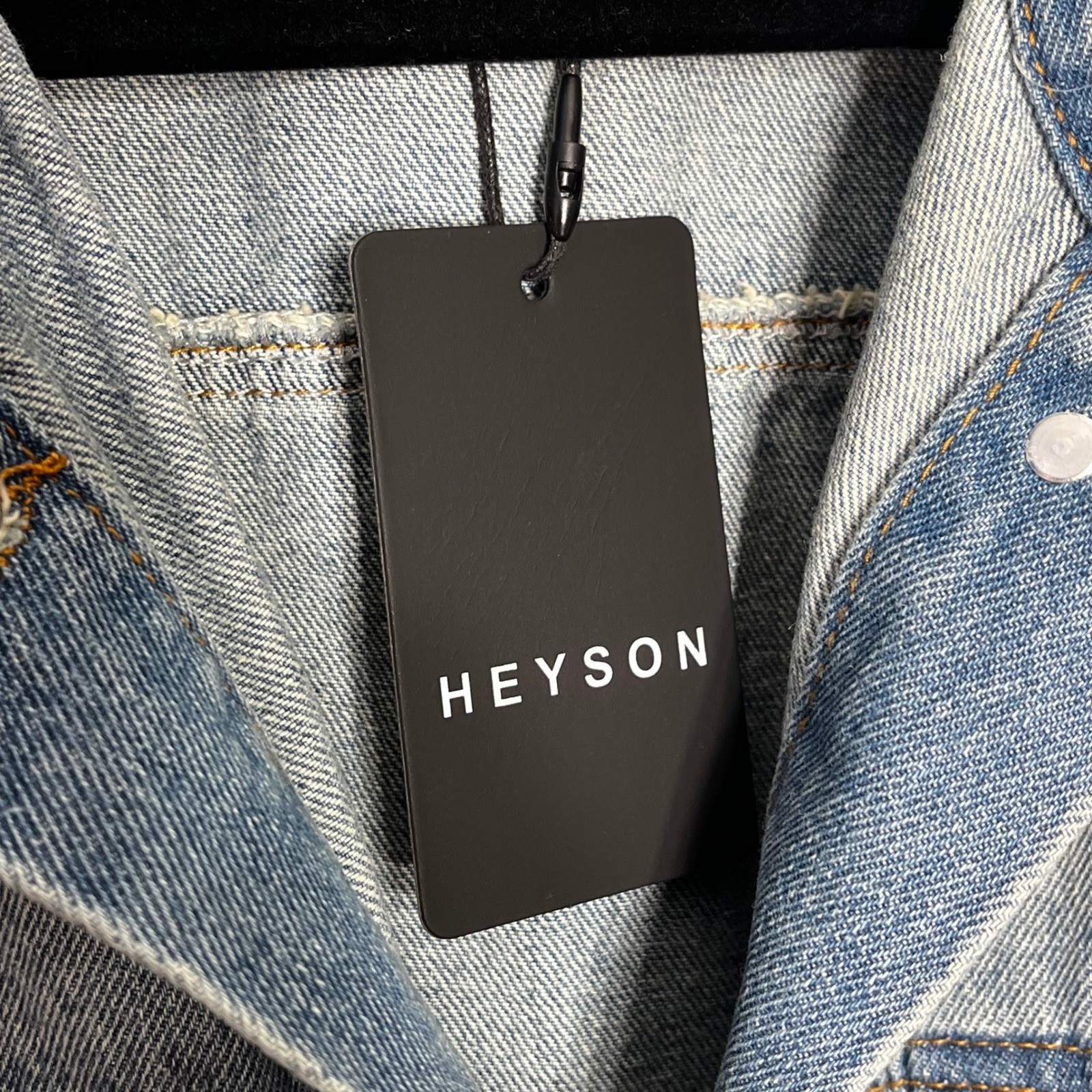 Heyson Womens Distressed Denim Jacket Dress Light Wash Belted DJ1008 Small New