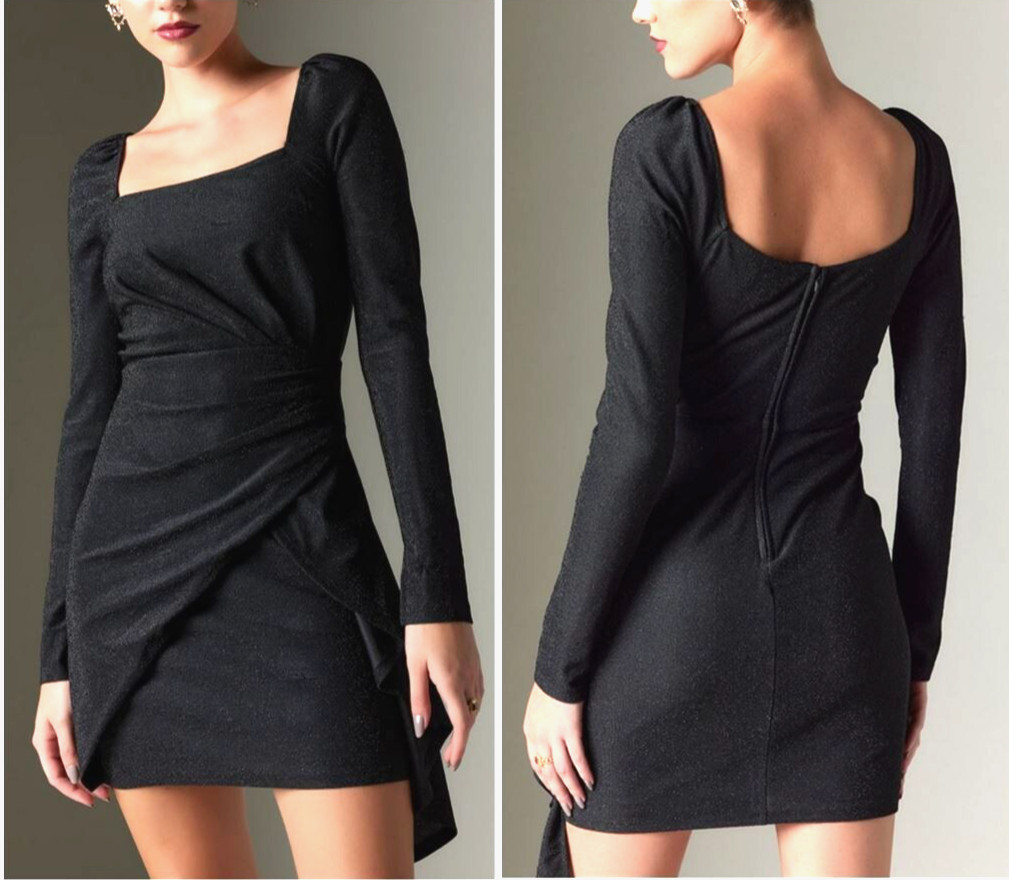 NWT $56 Francesca’s Women L Black Mini Dress Short Lined Cocktail Party Evening