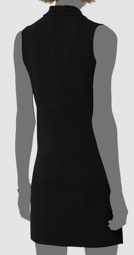 Versace Women’s Black Icon Button Up Knit Sweater Medusa Mini Dress Size 48