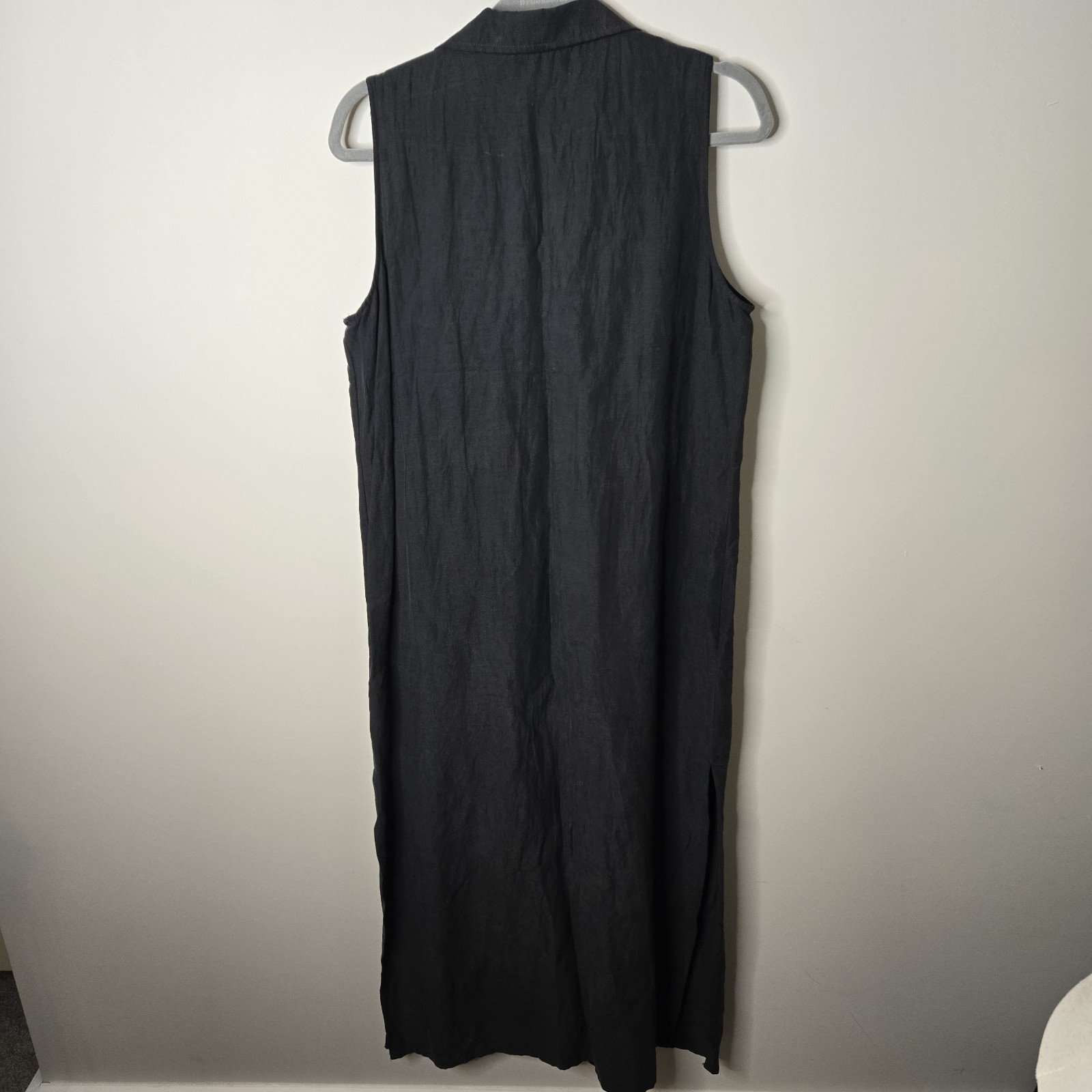 Finity Womens Dress Size 12 Silk Linen Button Front Maxi Normcore Minimalist