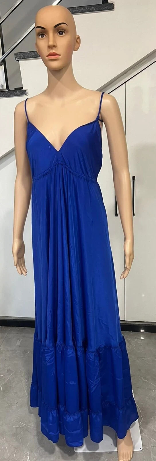 Dress silk resort multi-tiered, layered bottom- Lightweight travel dress