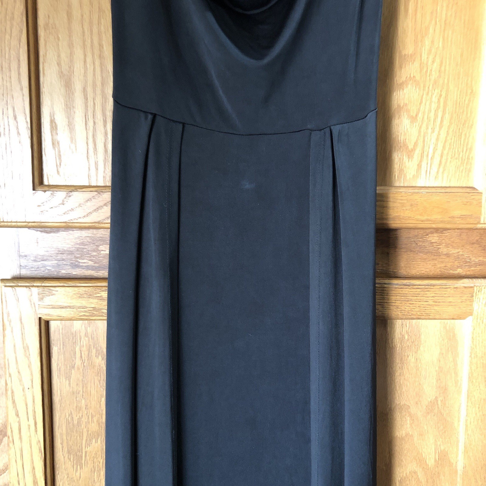 Lucy In The Sky Dion Cowl Neck Maxi Dress Open Back Slit Black Small