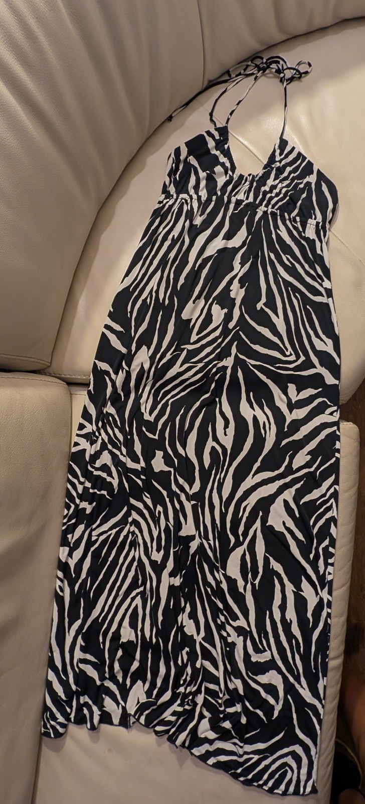 I.N San Francisco zebra halter tie dress