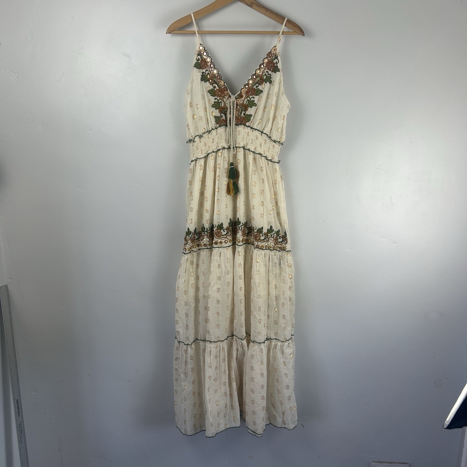 Papa Pia Luxe Boho Embroidered Maxi Dress | Festival Holiday Cotton | UK 8-10