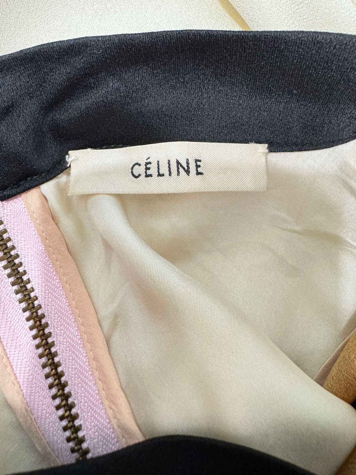 Authentic CÉLINE Phoebe Philo Colorblock Silk Lined Mini Shift Dress Size M FR38