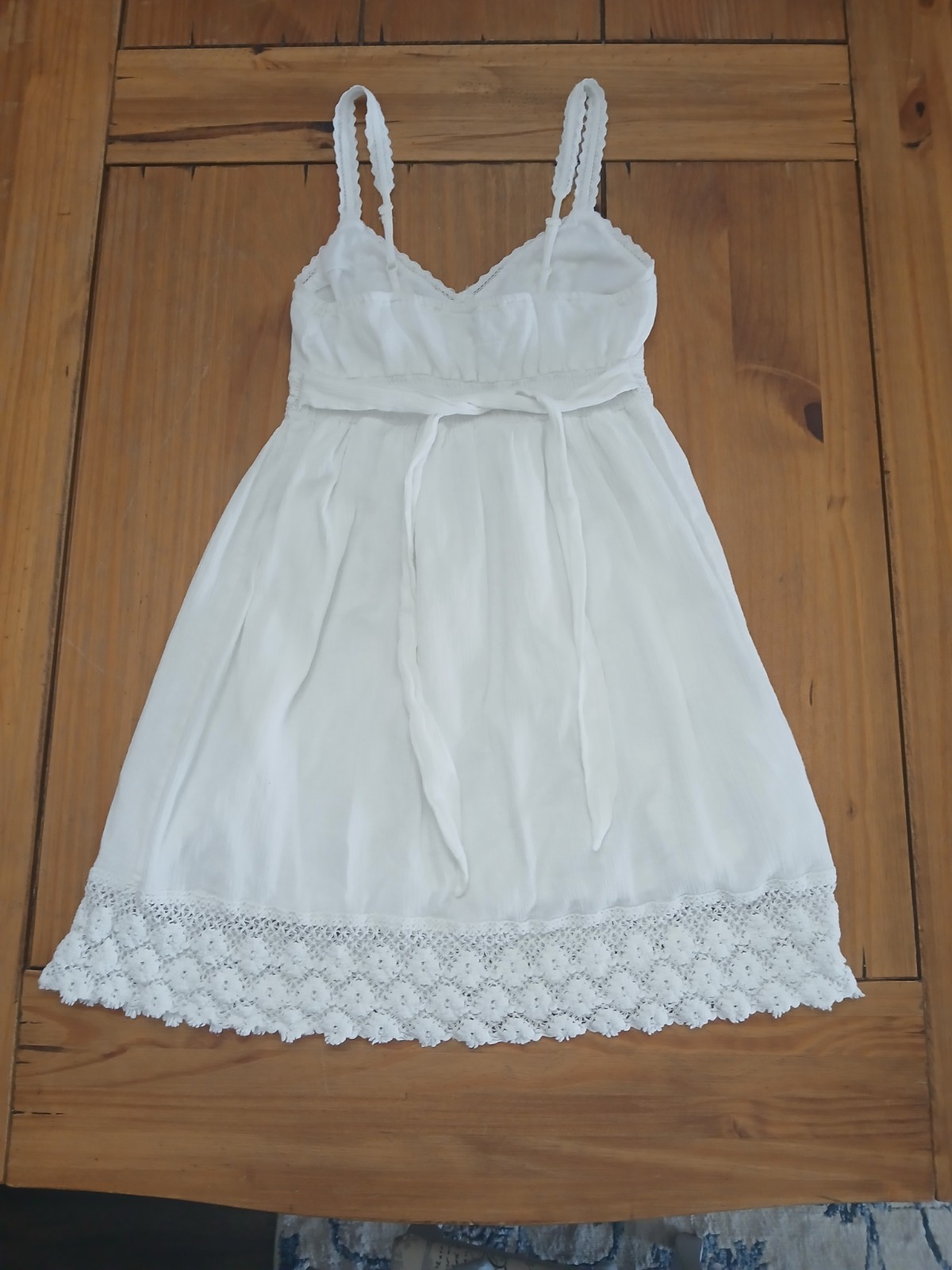 O’Neill White Cotton Sundress M Embroidered Beach Festival Cottage Fairy Party