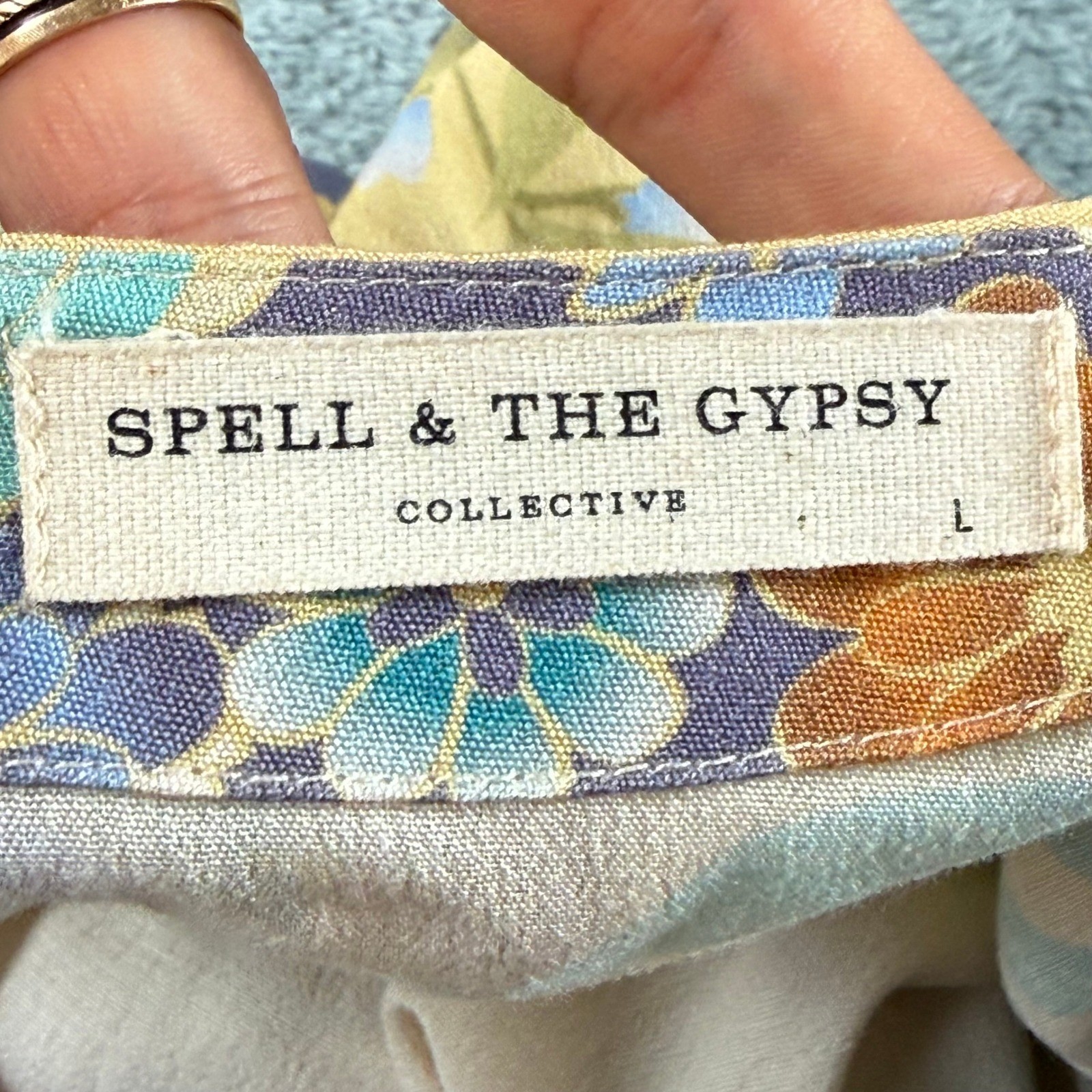 Spell & The Gypsy Collective Willow Tassell Dress Yellow Floral Boho Fringe L