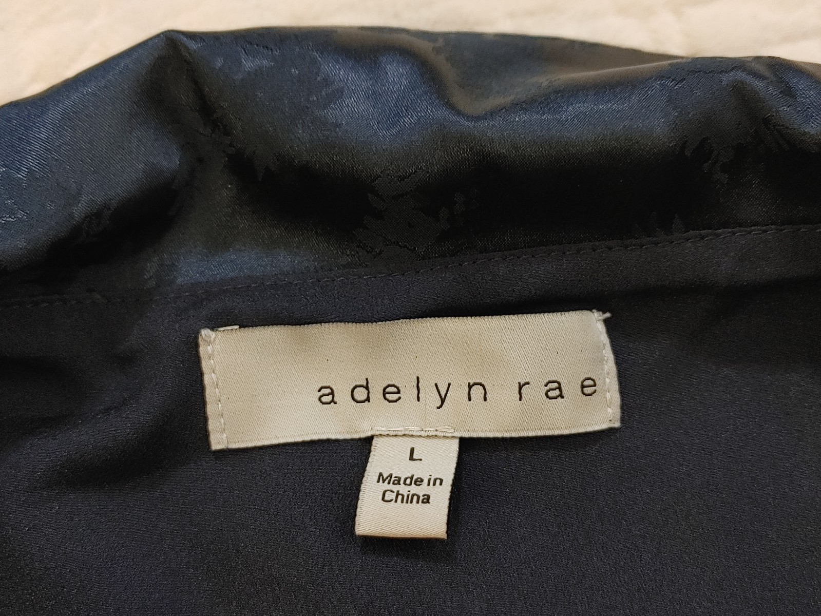 Adelyn Rae V-Neck Wrap Dress Blue Silky Polyester Womens sz Large