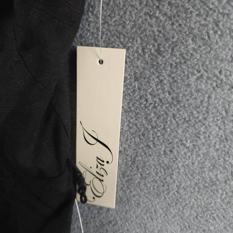 Eliza J Beaded-Strap Contrast-Trim Halter MIDI Dress Women’s 2 Black Linen Blend