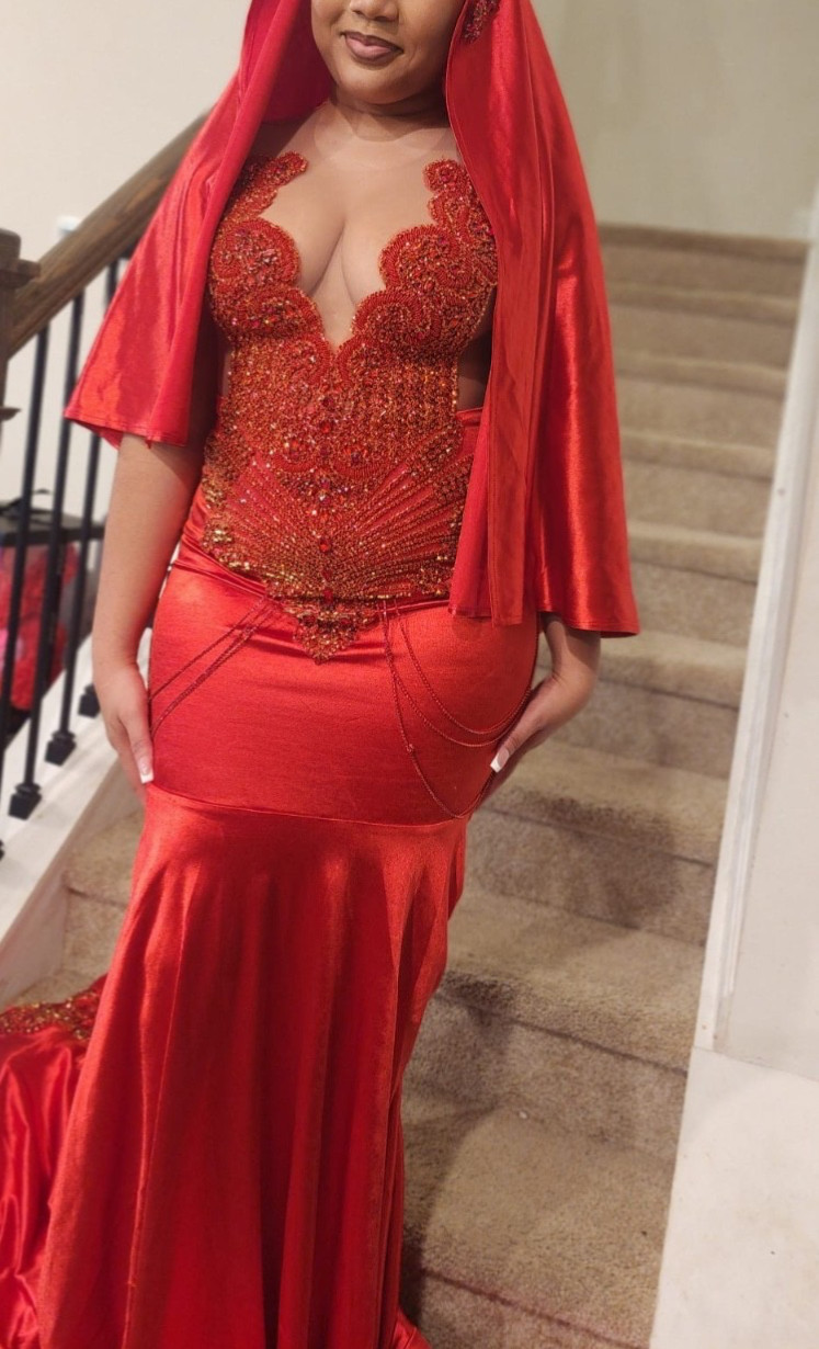 Red Custom Prom dress — True to size Medium — Only worn once