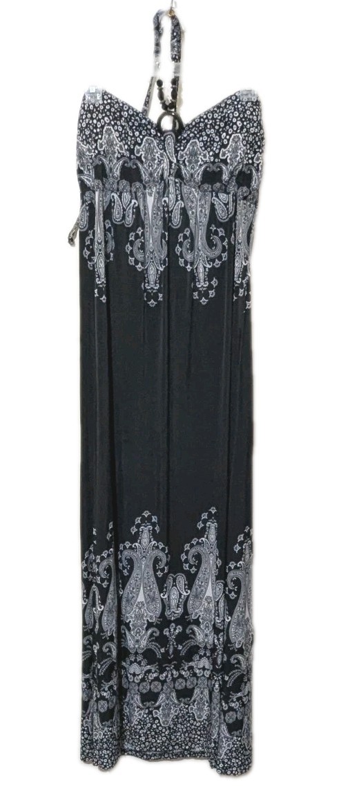 Majora Maxi Halter Dress Size XL Black And White