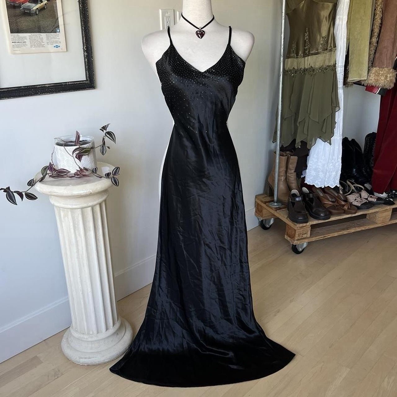 VTG Y2K Long Black Formal Dress Evening Gown Women’s Size Small