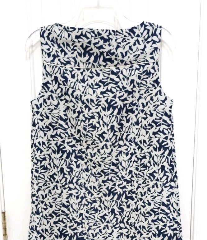 Womens Joe Fresh A Line Sleeveless Sheath Dress Small Blue Gray Side Zipper EUC