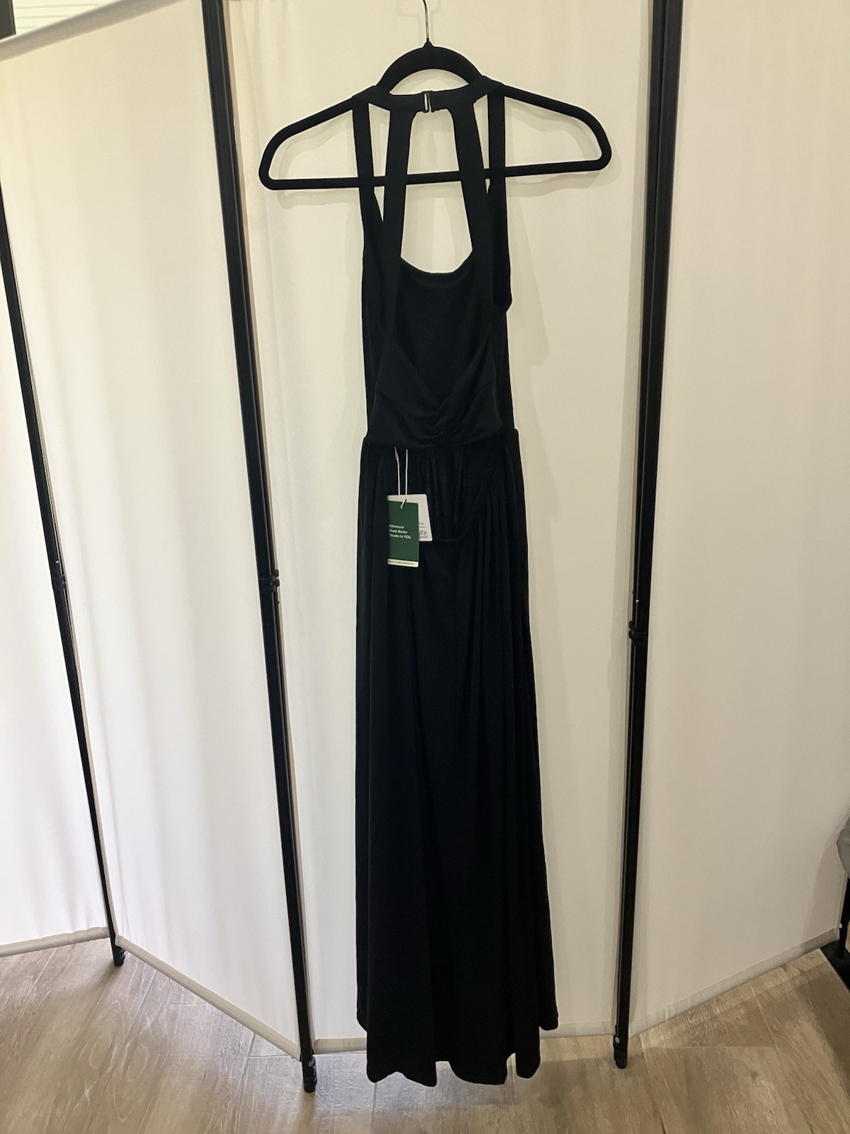 Halara Twisted Backless Split Flowy Maxi Resort Dress with Pockets Small NWT