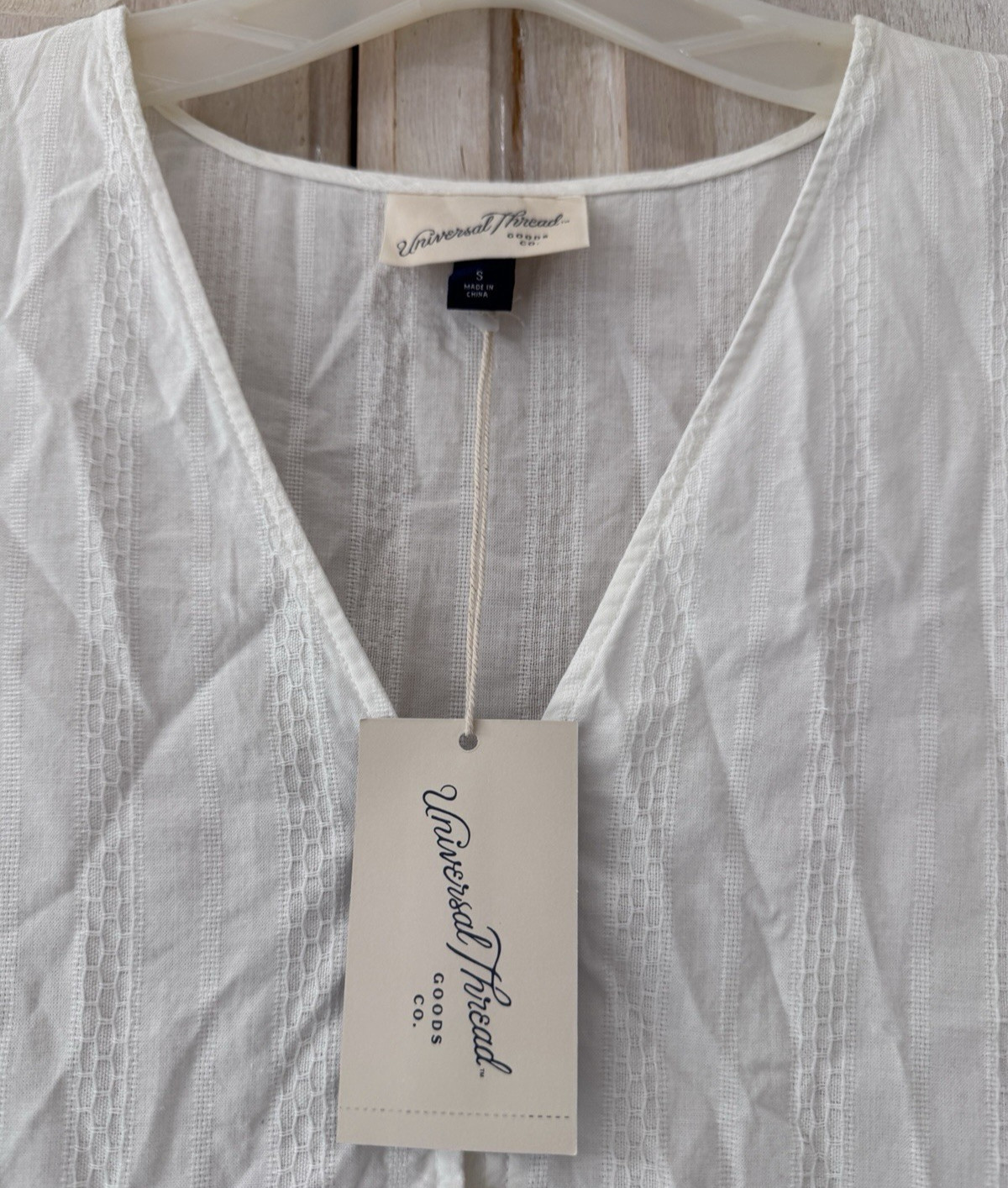 NWT Universal Thread White Tiered V-Neck Midi/Maxi Dress Lined Size Small