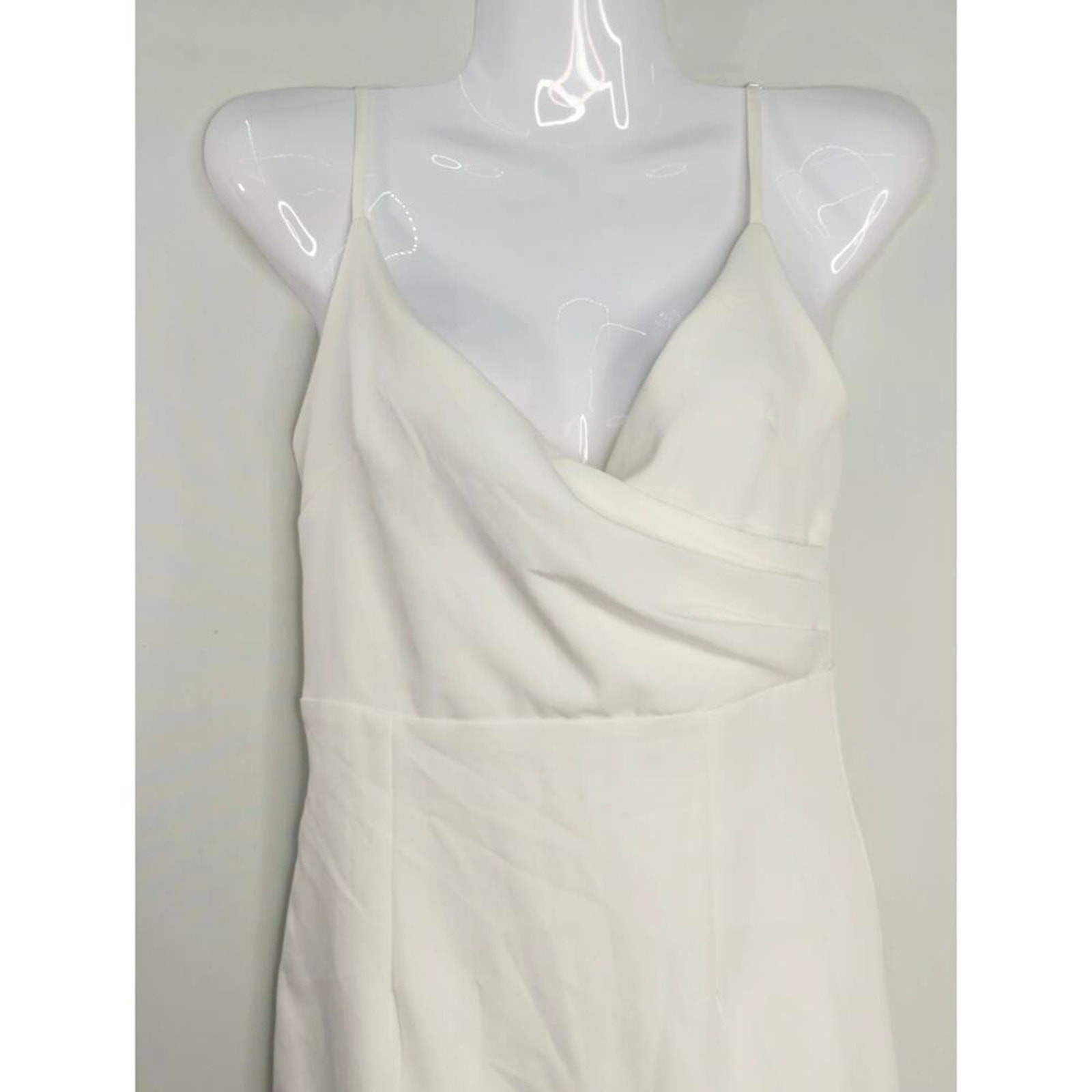 U. Peach White Ruffled Hem Faux Wrap Dress Sleeveless Size S