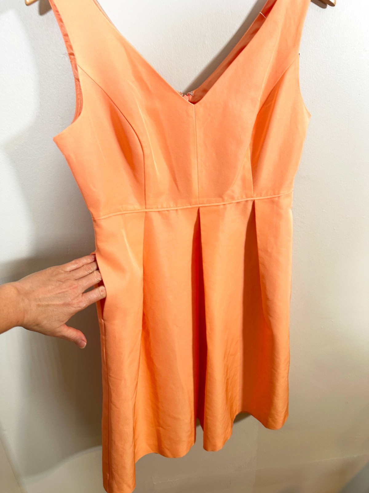 NWT JCREW Faille Sleeveless KAMI Bridesmaid Dress Size 8 Tangerine Fit & Flare