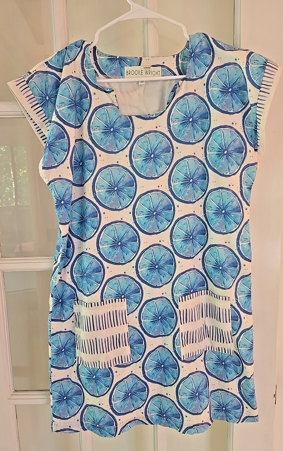 Brooke Wright Floral Multicolor Sleeveless Tunic Mini Dress Boho Cottage Core SM