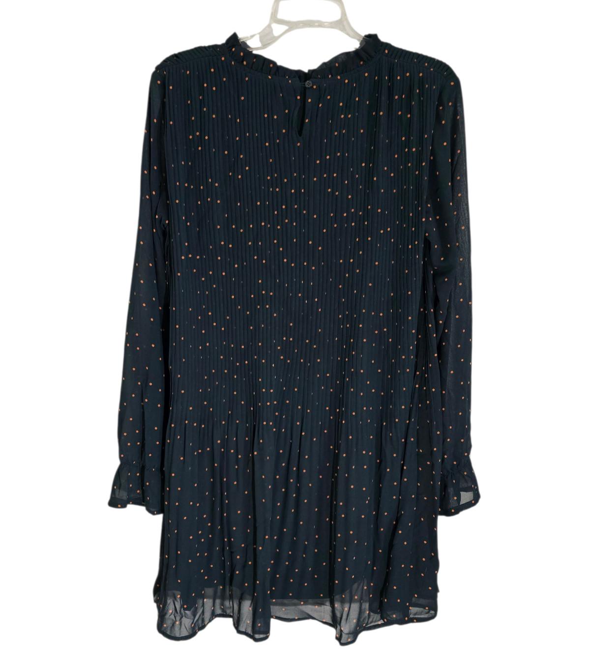 Mod Ref Womens Green Polka Dots Scout Mini Dress Long Sleeve Lined Size M NWT