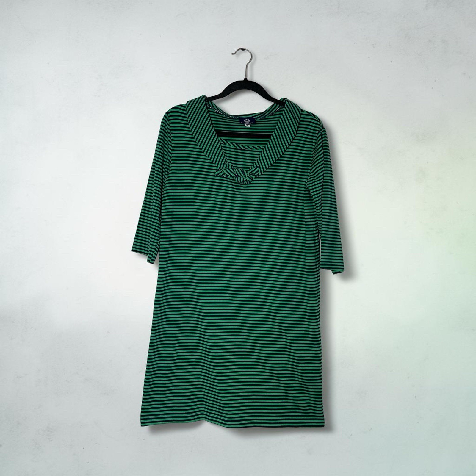Sailor Sailor Shift Dress Coastal Nautical Yacht Club Pullover Blue Green M