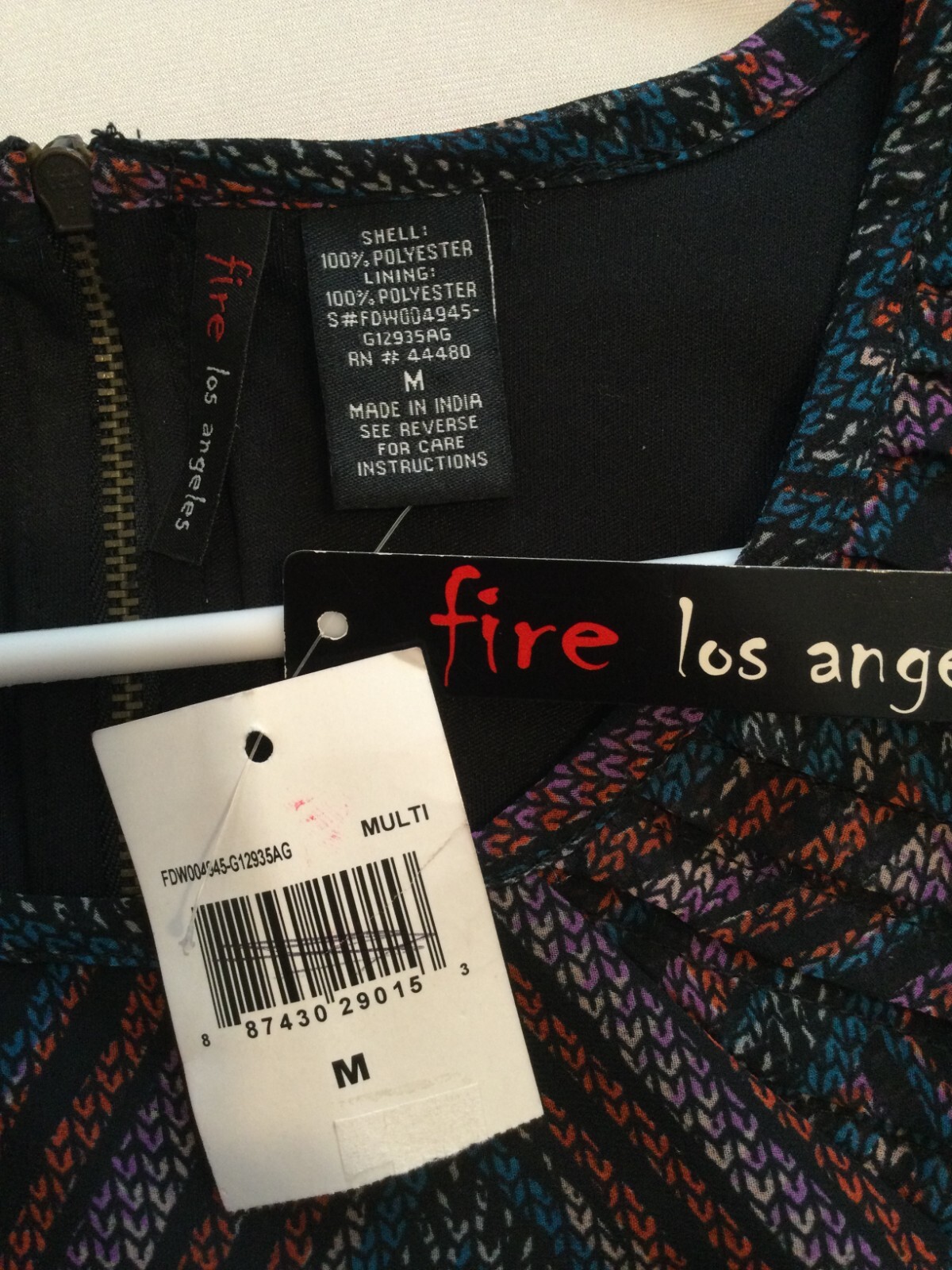 Fire Los Angeles Pleated Chiffon Shift Dress Size Medium Sheer Long Sleeve Work