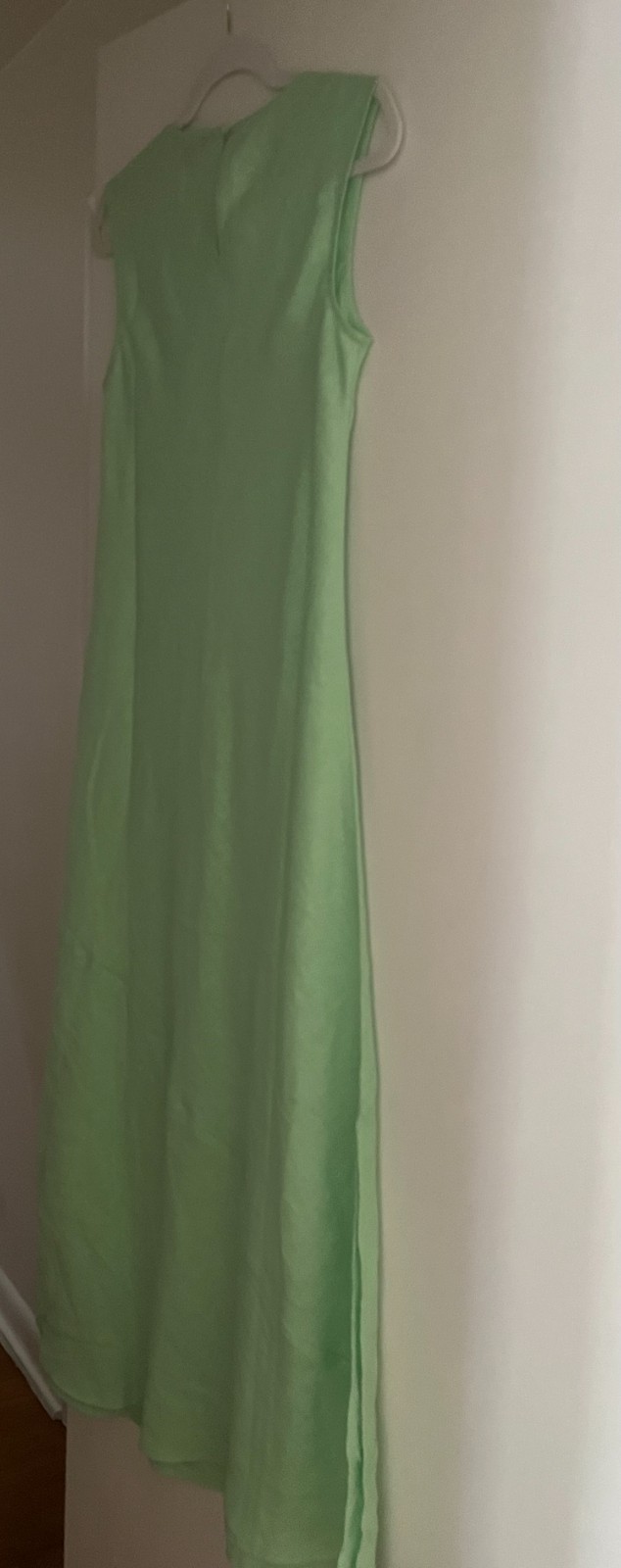 NWT J Crew Mint Green Linen Sleeveless Keyhole Back Maxi Summer Shift Dress