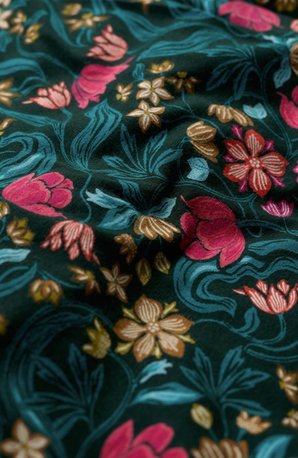 Seasalt Cornwall Teal, Turquoise & Pink Floral 3/4 Sleeve Cotton Midi Dress 18