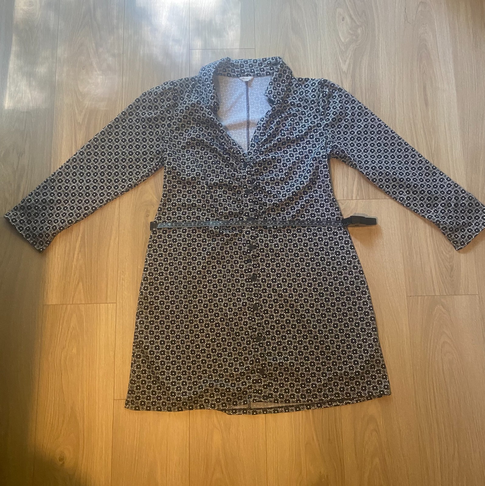 Cato XL 14/16 Black and White Flower Button Down Dress