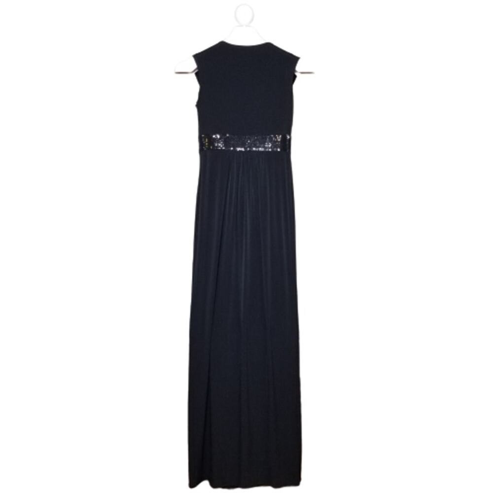 Calvin Klein V-Neck Draped Sequin Waist Cap Sleeve Ball Gown Size 2