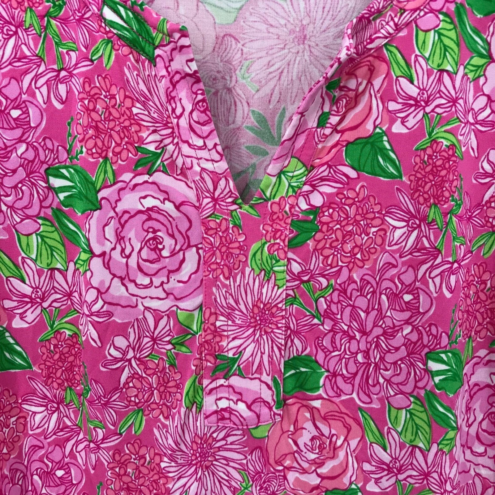 Lilly Pulitzer Pink Floral Silk Jersey Shift Dress Short Sleeve Size 6