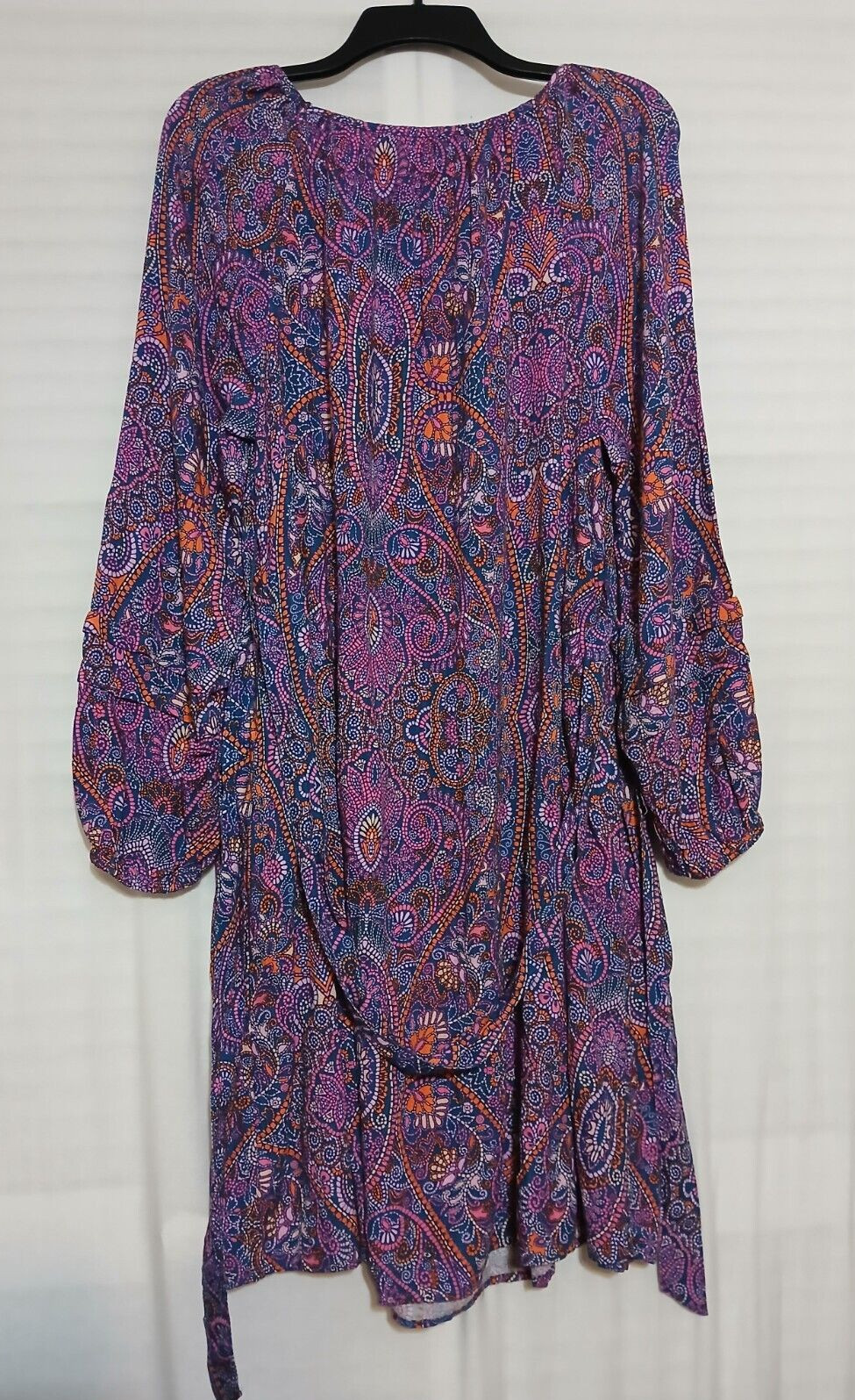 Terra & Sky Shirred Mini Dress Boho Paisley/Blue Comet etc. Sizes 0X, 2X,3X & 4X
