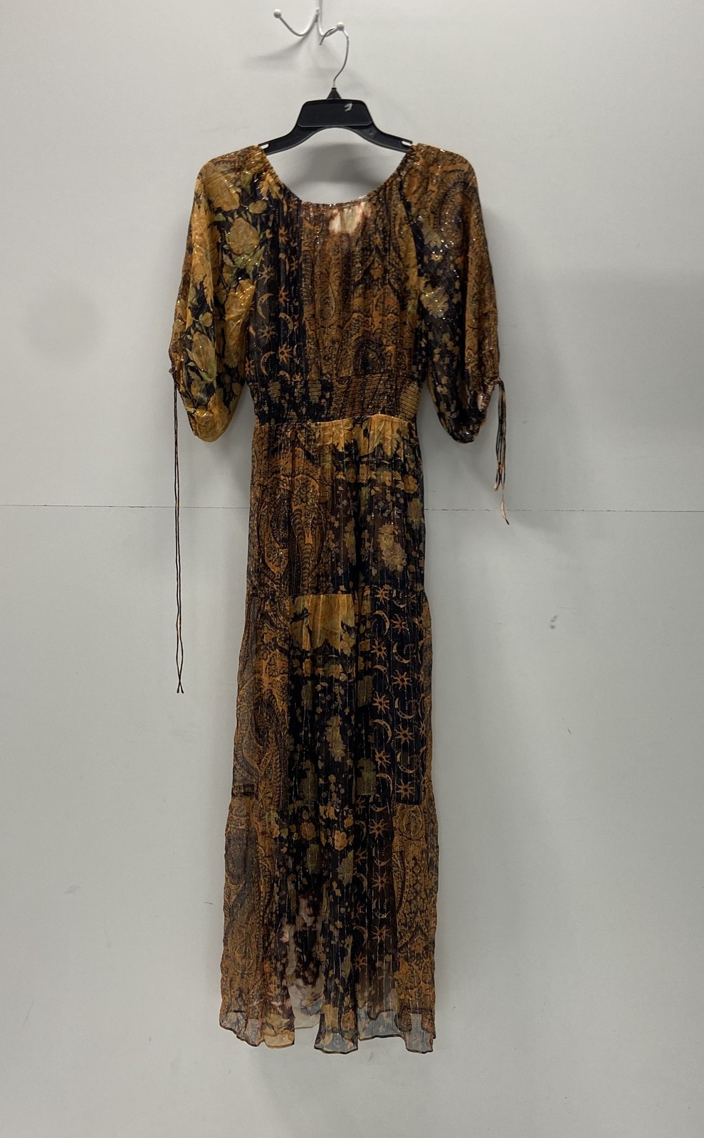 The Kooples Women’s Stellar Patchwork Metallic Maxi Dress Multicolor Sz 1 NWT