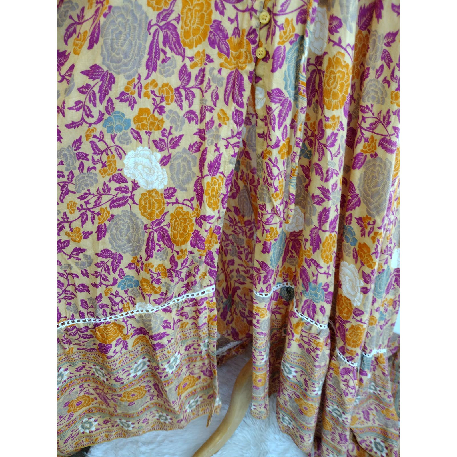Aura The Label Backless High Split-Front Flutter Sleeve Floral Maxi Dress XL NWT