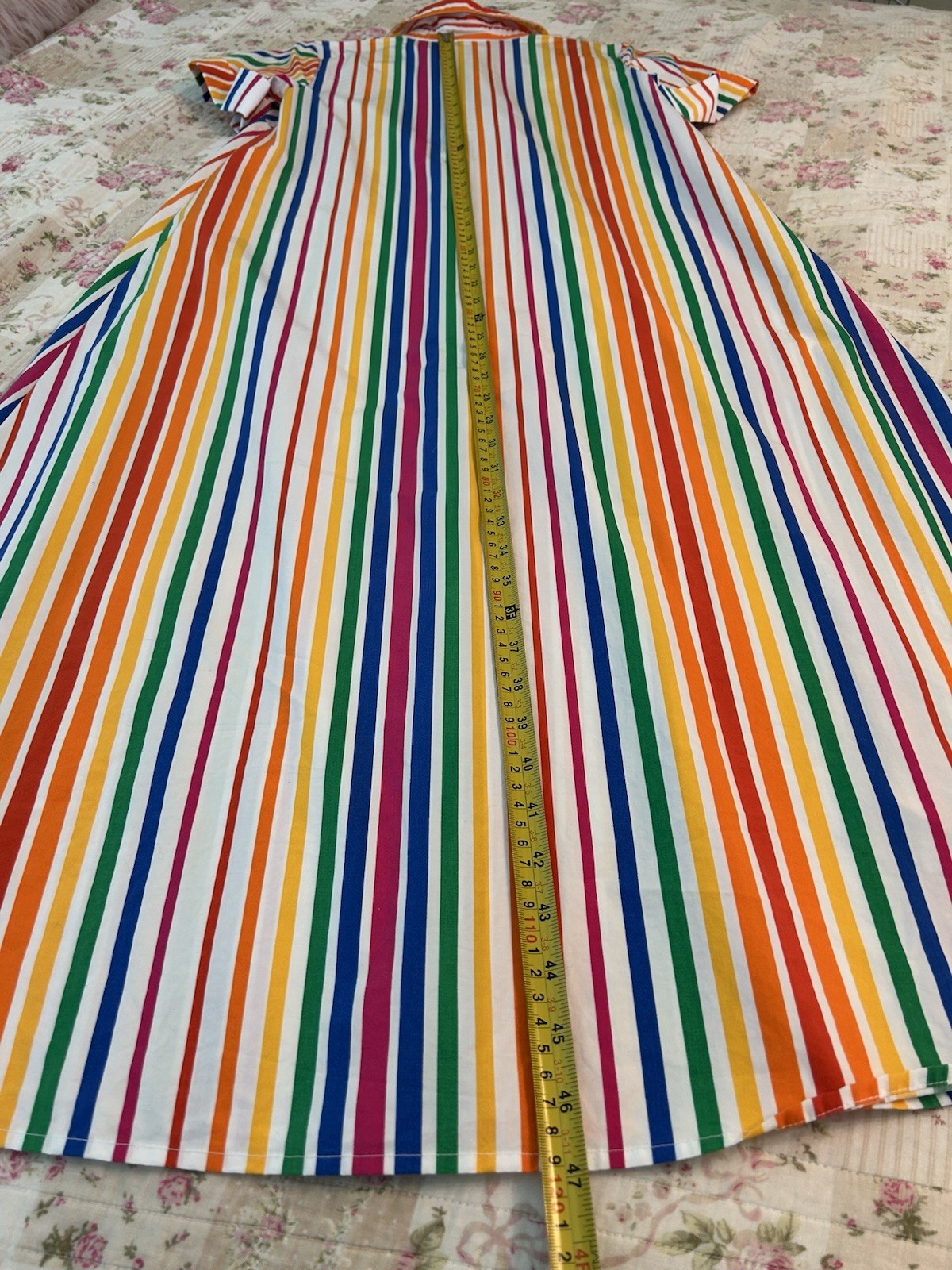 Christopher John Rogers Rainbow Shirt Dress Stripe Belted Size 0