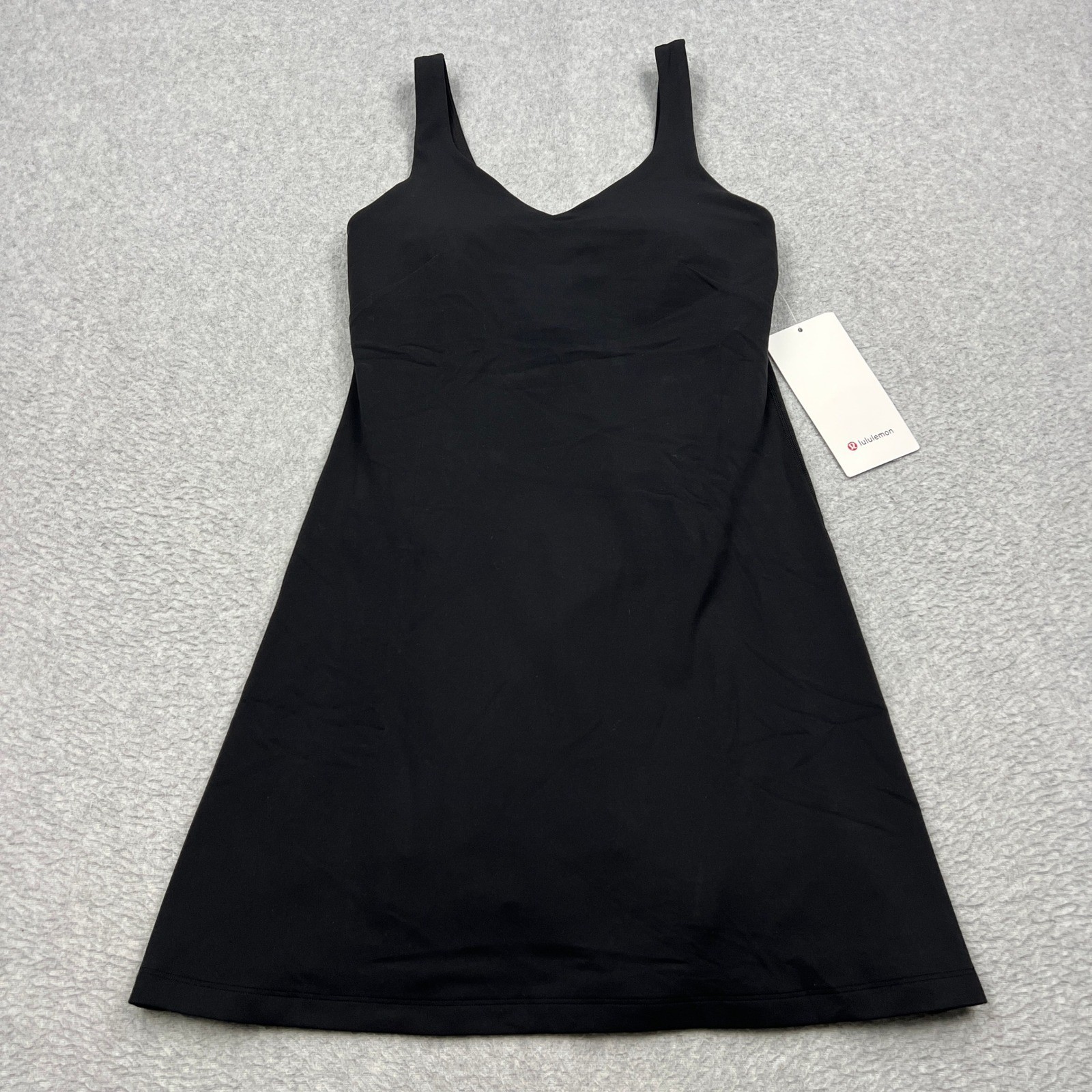NEW Lululemon Align Dress Womens 6 Black Athletic Shelf Bra Shorts Liner W1GD2S