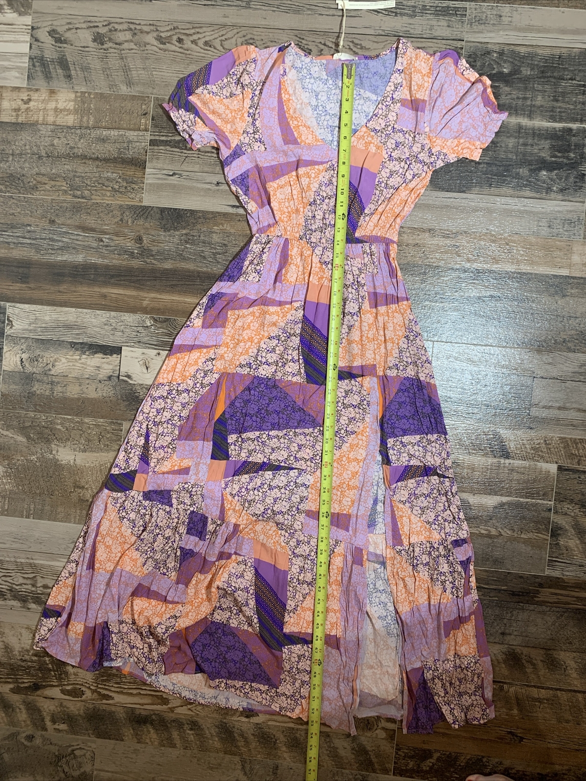Love Stitch Maxi Dress Walking On Sunshine Short Sleeve Medium Coral /Pink New