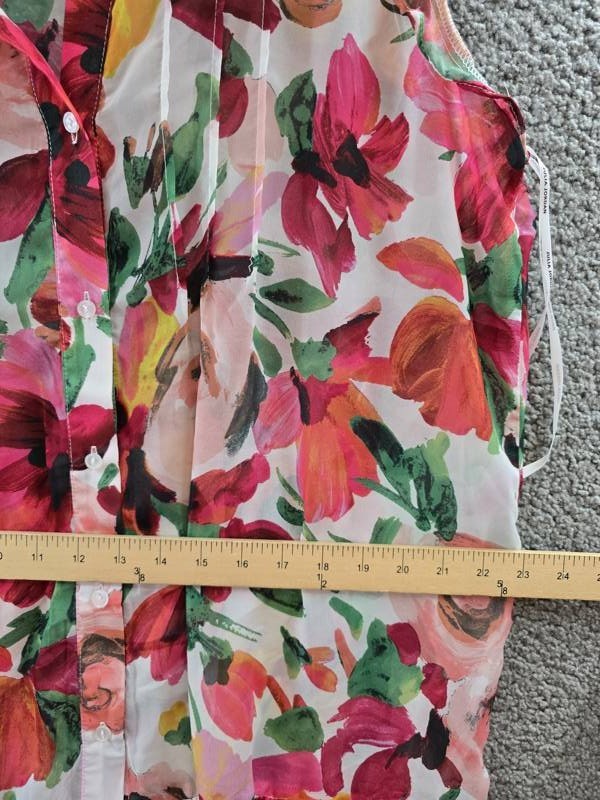 Julia Jordan Floral Flutter Sleeve Dress Women’s Large Ivory Multicolor