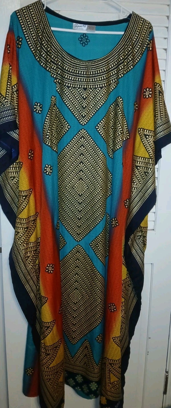 Sante Classic Caftan for women in One size w/ Multicolor 50″ inch from Shoulder