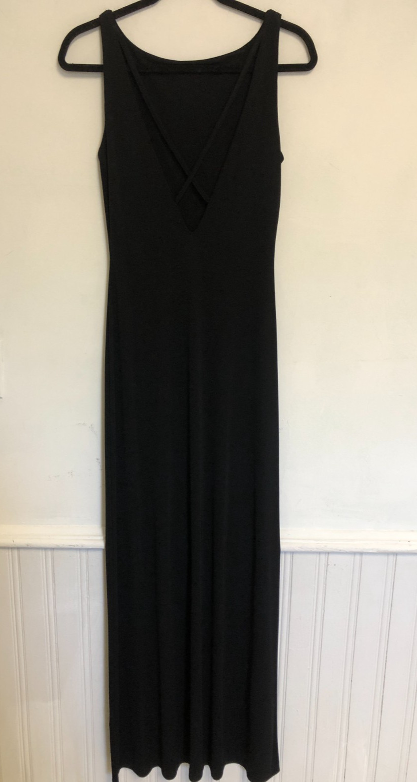 Lauren Ralph Lauren Elegant Maxi Dress Sz M Jersey Knit Sleeveless V-Back
