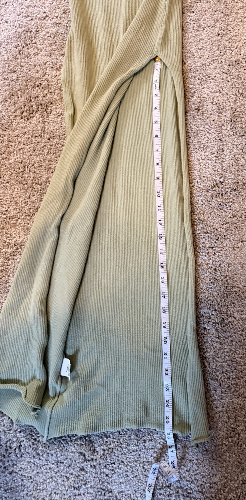Coco & Beige Sage Green One Shoulder Stretch Maxi Dress Size Small NWT