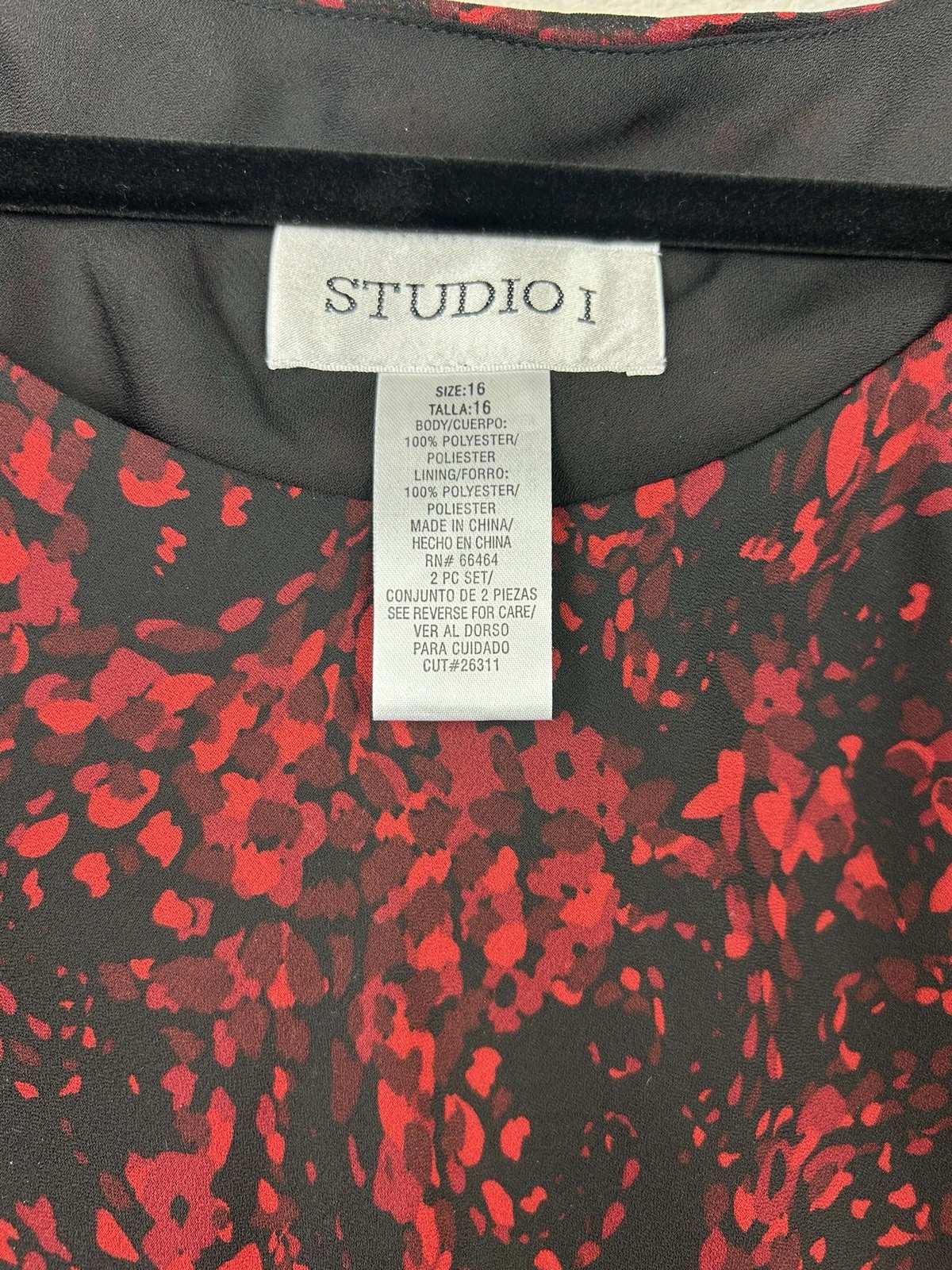 Vintage Studio I Maxi Dress 16 Red Black Ruffle Hem Sheer Dark Romance Vamp Goth