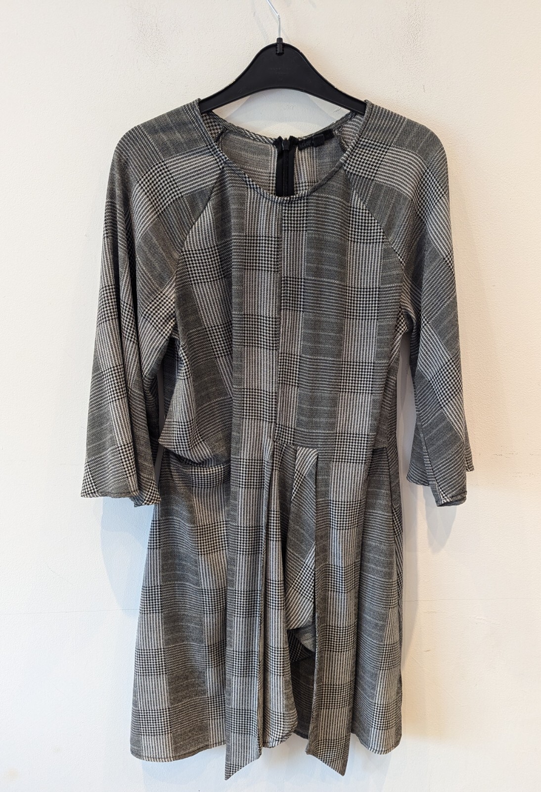 Be Bop Ladies Above Knee Dress Size Medium UK 10 Black And White Check Spandex