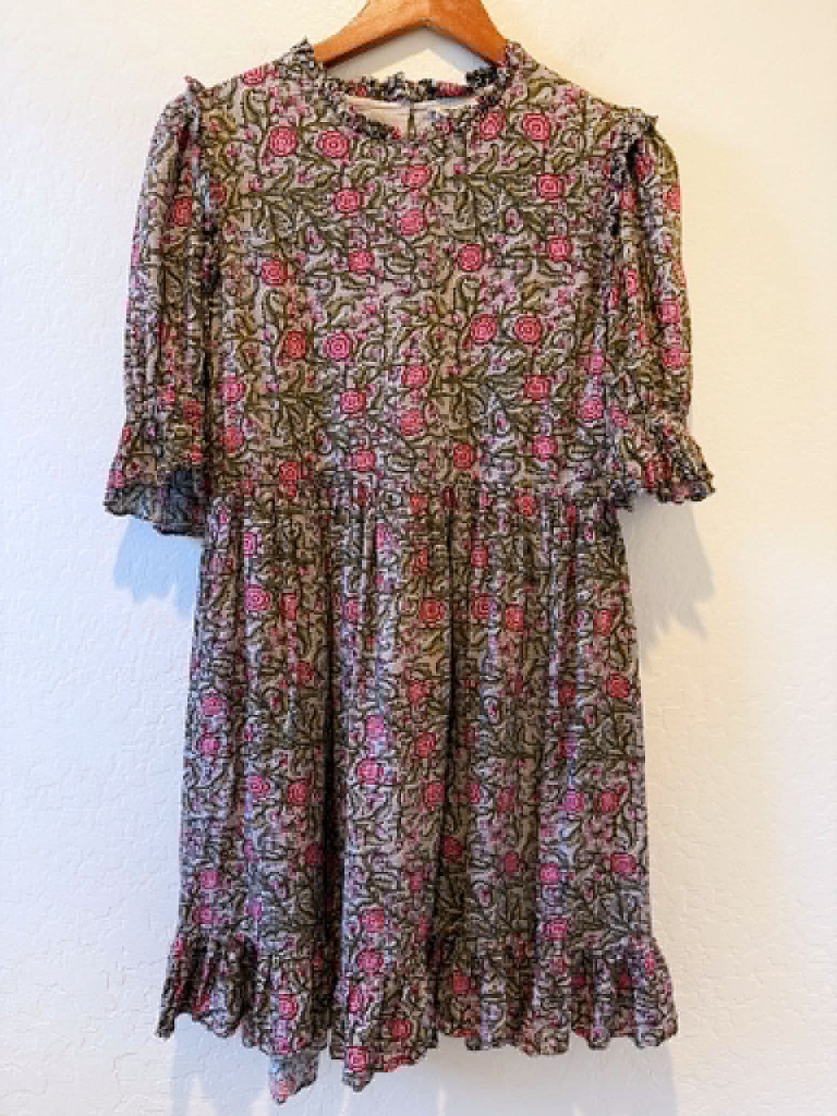 Celina Moon sz. Large Floral Dress Women’s Babydoll Boho Cottagecore Smocked