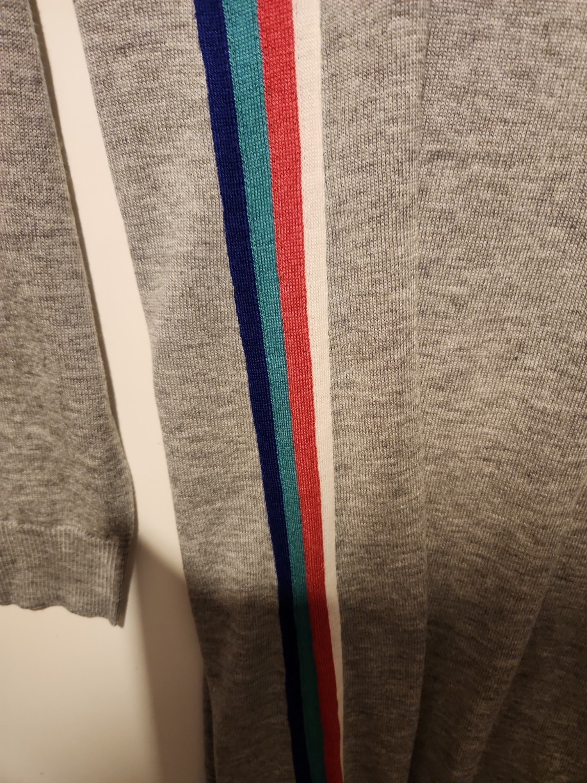 Sugarhill Brighton Wool Blend Grey Dress Stripe Detail UK 14 EU 42 US 10 Ex Cond