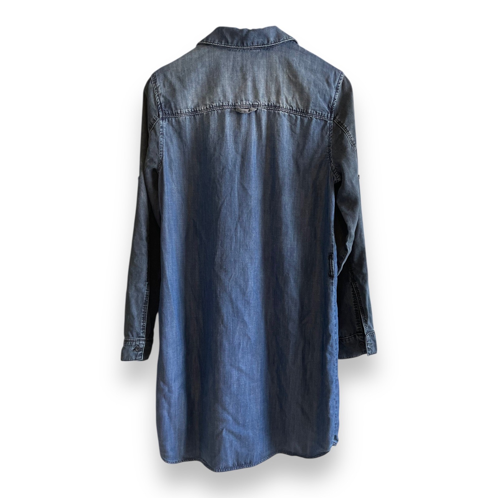 Cloth & Stone Blue Tencel Button Down Shirt Dress Long Sleeve Women’s Size Small