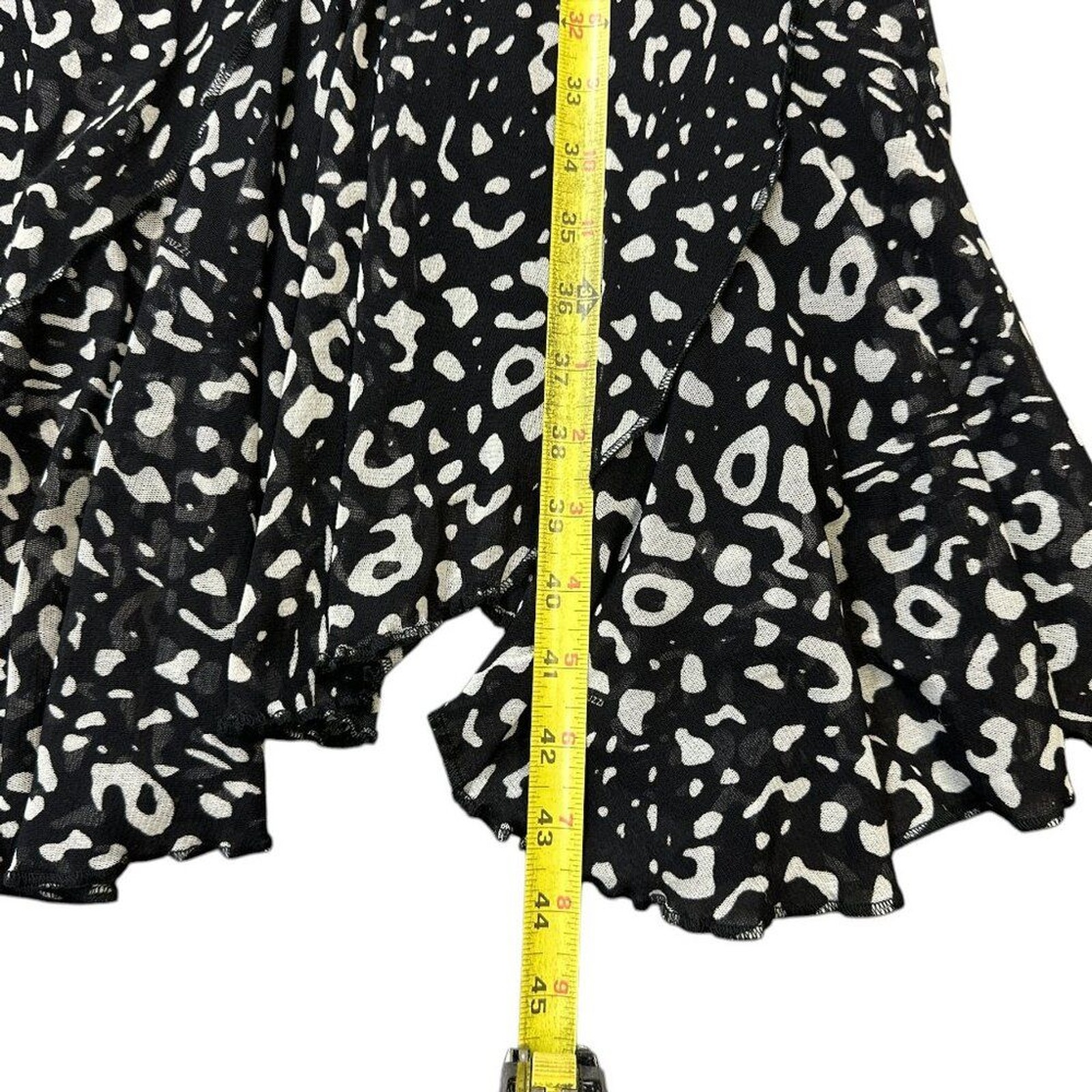 Fuzzi Animal Print Swing Dress Short Sleeve Mesh Stretch Knit Italy Women’s sz S