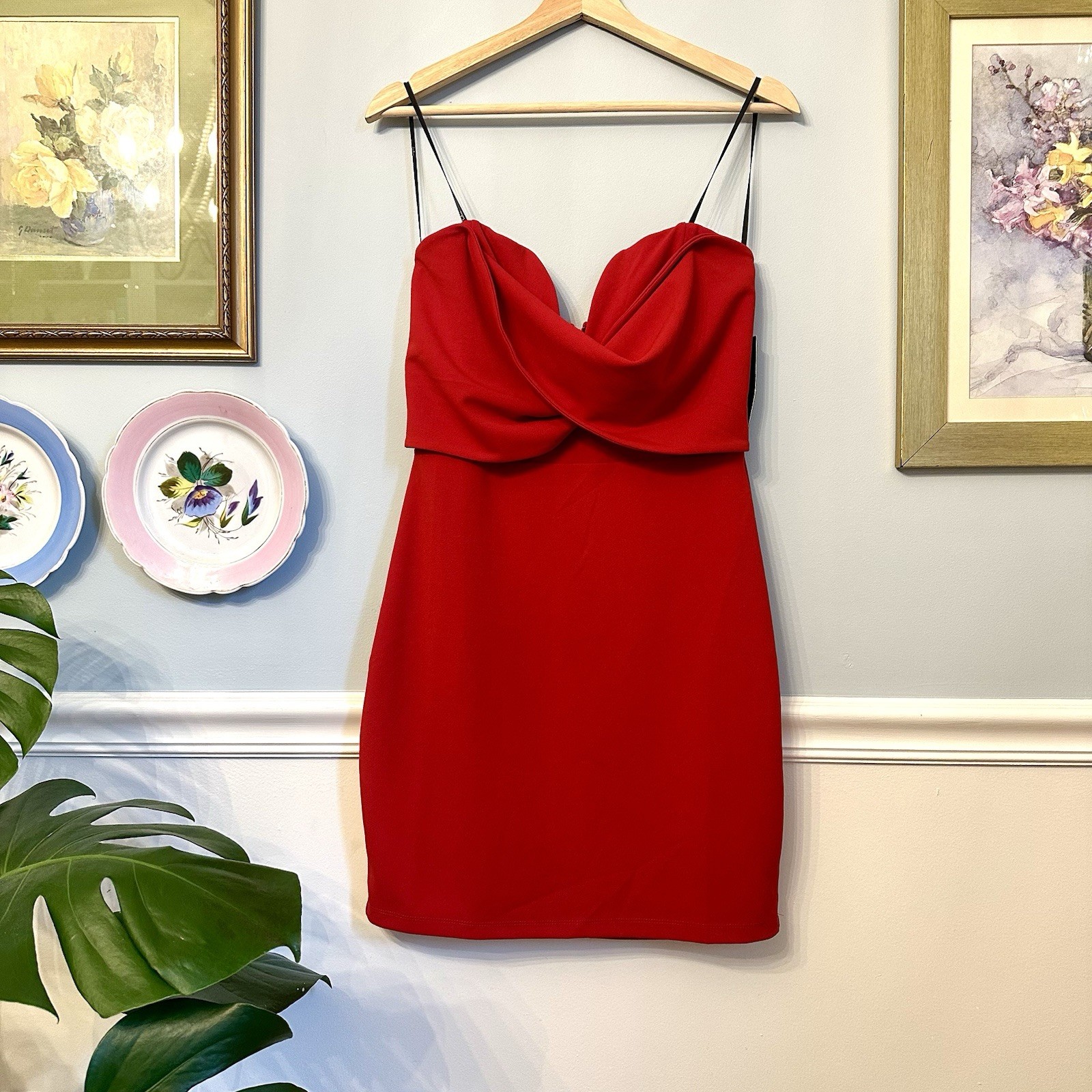 Lulus Red Strapless Mini Dress Size Large Bombshell Going Out Pin Up Party
