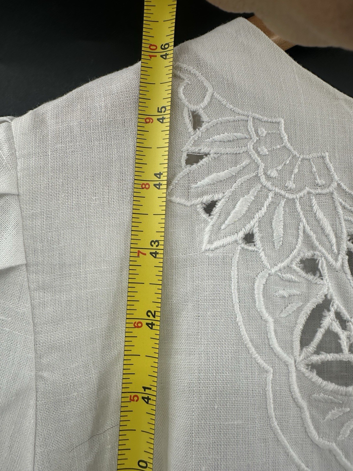VTG Connection Linen Batterberg Lace Dress 10 Cottagecore Prairie Romantic HH21