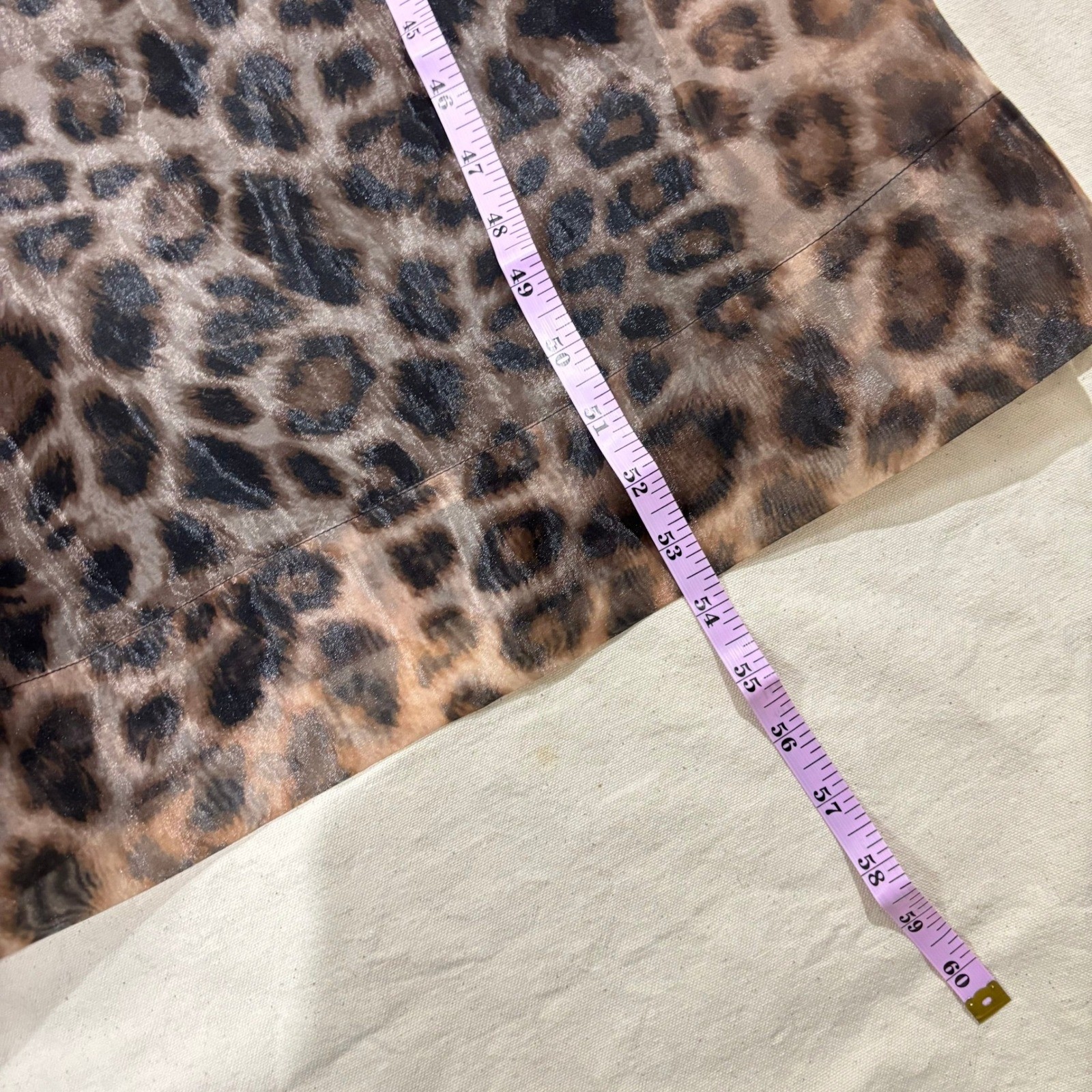 Leopard Print Tie Shoulder Organza Maxi Empire Waist Dress Brown Black Small